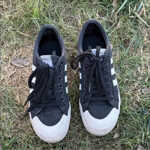 Adidas Women’s Black & White Low-Top Canvas Sneakers